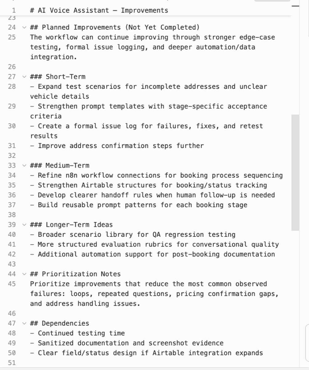 Sanitized improvements documentation