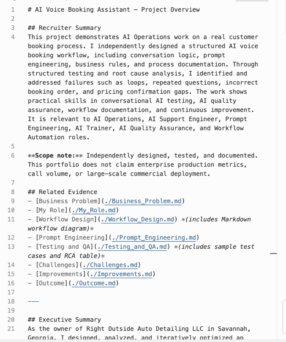 Sanitized workflow documentation